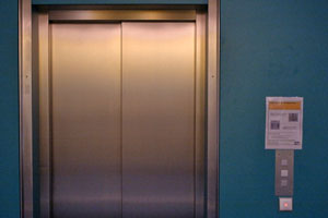Signage at an elevator