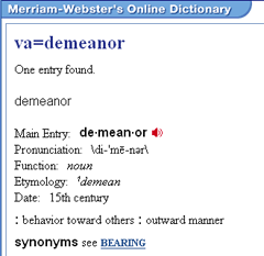 Detail of Merriam Webster Website