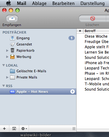 Apple Mail in Leopard - where is the new folder command?