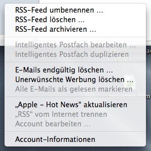 Apple Mail in Leopard - Even Germans cannot find a 